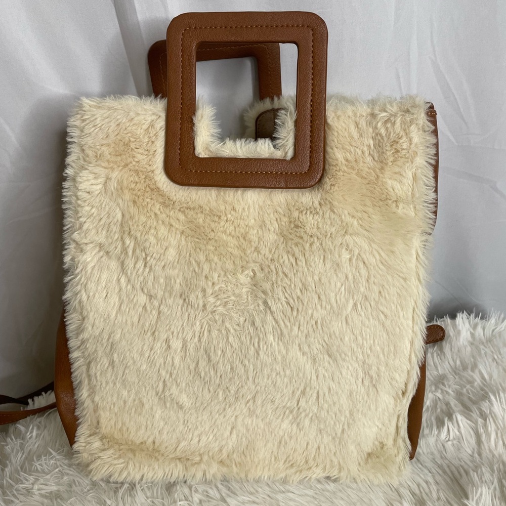 FFC Vegan Sherpa Annabel Large  Tote Purse Bag D